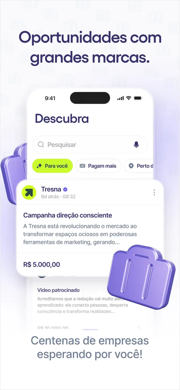 Tela Descubra do app, com campanhas abertas